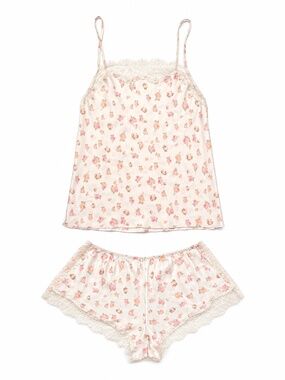 *Rare* Victorias Secret Satin & Lace Cami Set in Toss the Roses